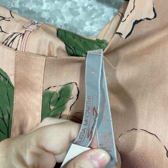 Melissa McCarthy Seven7 NWT Pink Floral Skimmer Top - Size Large - Pleated Back - Picture 6 of 8